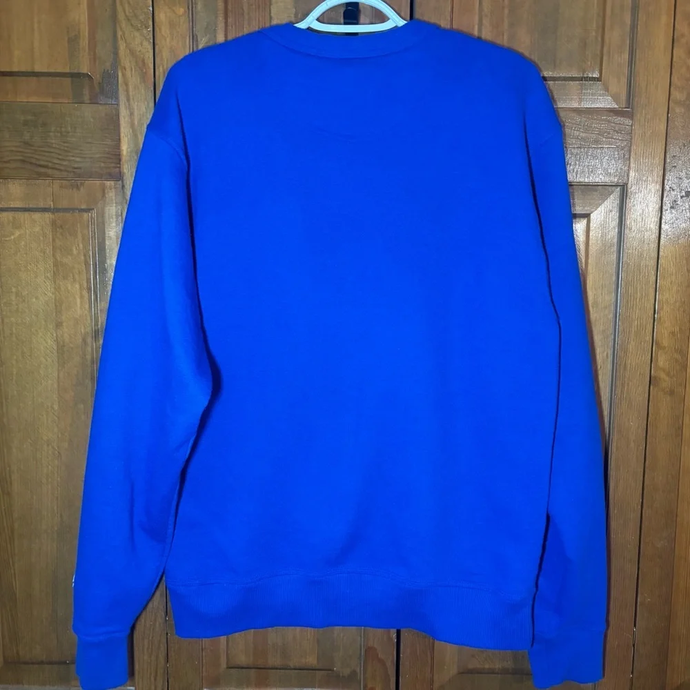 Champion Men’s Bright Blue Script Logo Crewneck Sweatshirt - Picture 5 of 5